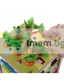 Дървен многофункционален сортер куб 5в1